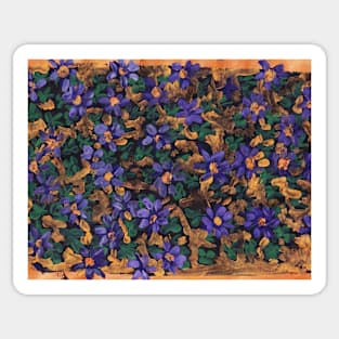 Blue Blossom of Flowers - Hand Painted and Digitally Enhanced Artwork Sticker